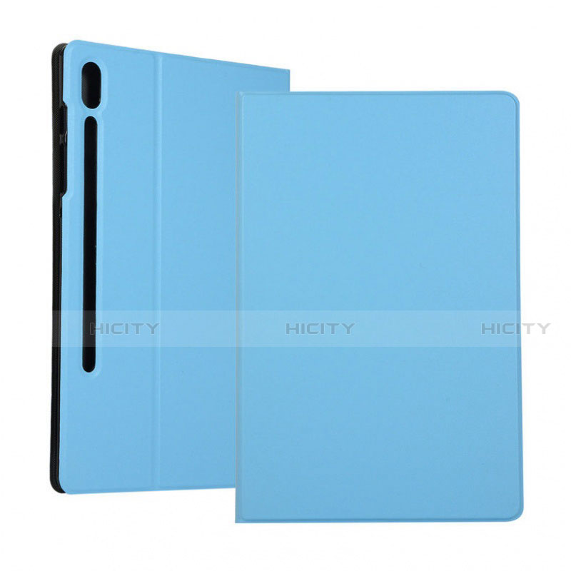 Coque Portefeuille Livre Cuir Etui Clapet pour Samsung Galaxy Tab S6 10.5 SM-T860 Bleu Ciel Plus