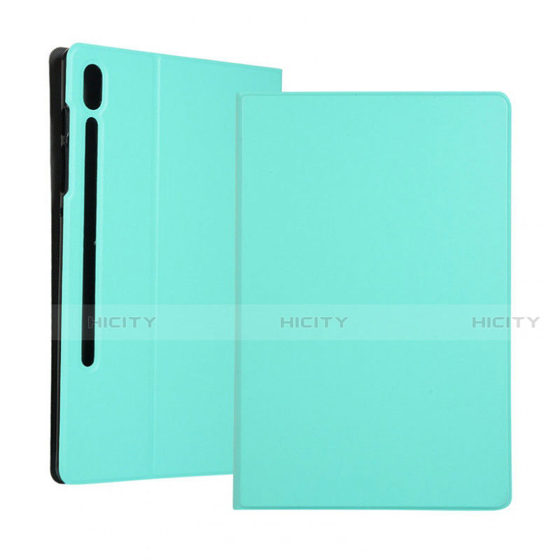 Coque Portefeuille Livre Cuir Etui Clapet pour Samsung Galaxy Tab S6 10.5 SM-T860 Cyan Plus