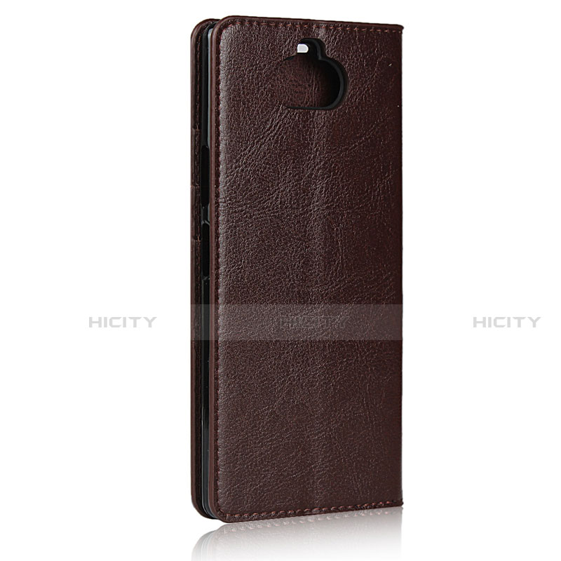 Coque Portefeuille Livre Cuir Etui Clapet pour Sony Xperia 8 Lite Marron Plus