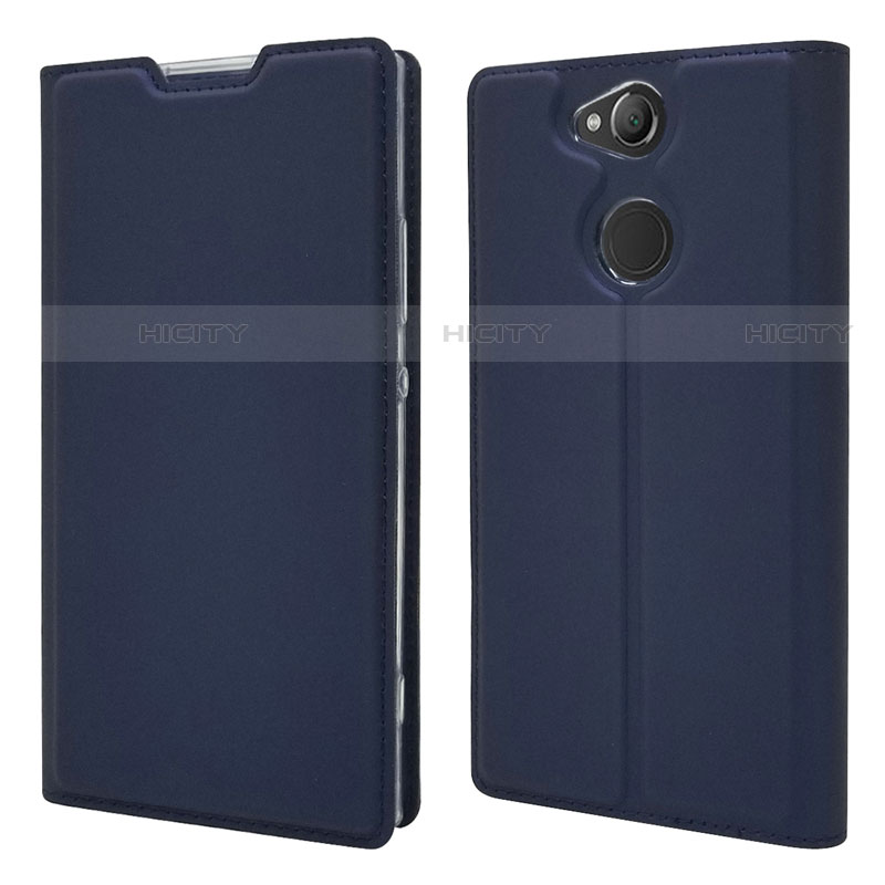 Coque Portefeuille Livre Cuir Etui Clapet pour Sony Xperia XA2 Bleu Plus