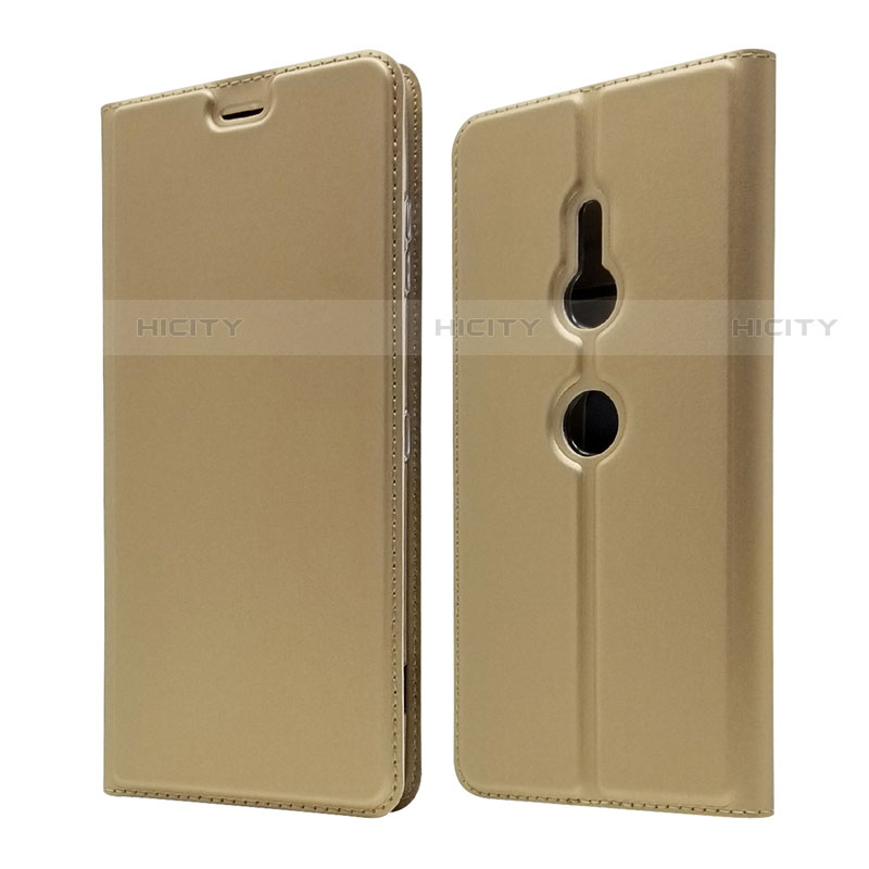 Coque Portefeuille Livre Cuir Etui Clapet pour Sony Xperia XZ3 Or Plus