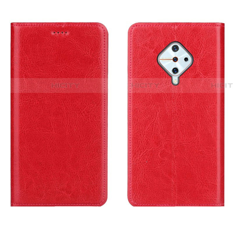 Coque Portefeuille Livre Cuir Etui Clapet pour Vivo X50 Lite Rouge Plus