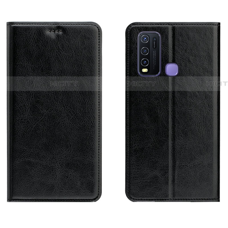 Coque Portefeuille Livre Cuir Etui Clapet pour Vivo Y50 Noir Plus