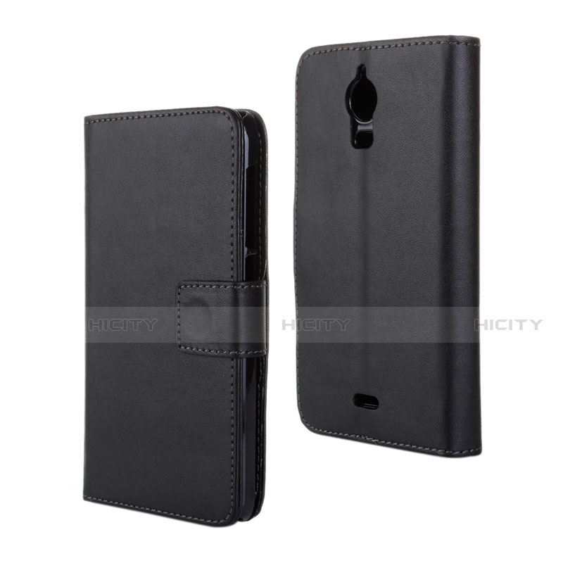 Coque Portefeuille Livre Cuir Etui Clapet pour Wiko Wax Noir Plus