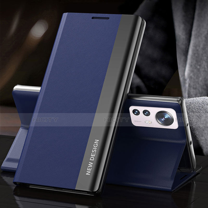 Coque Portefeuille Livre Cuir Etui Clapet pour Xiaomi Mi 12 5G Bleu Plus