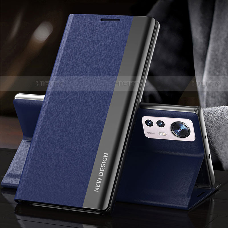 Coque Portefeuille Livre Cuir Etui Clapet pour Xiaomi Mi 12 Pro 5G Bleu Plus