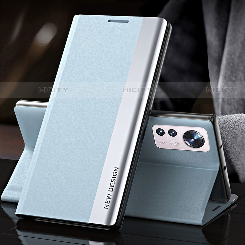 Coque Portefeuille Livre Cuir Etui Clapet pour Xiaomi Mi 12 Pro 5G Bleu Clair Plus