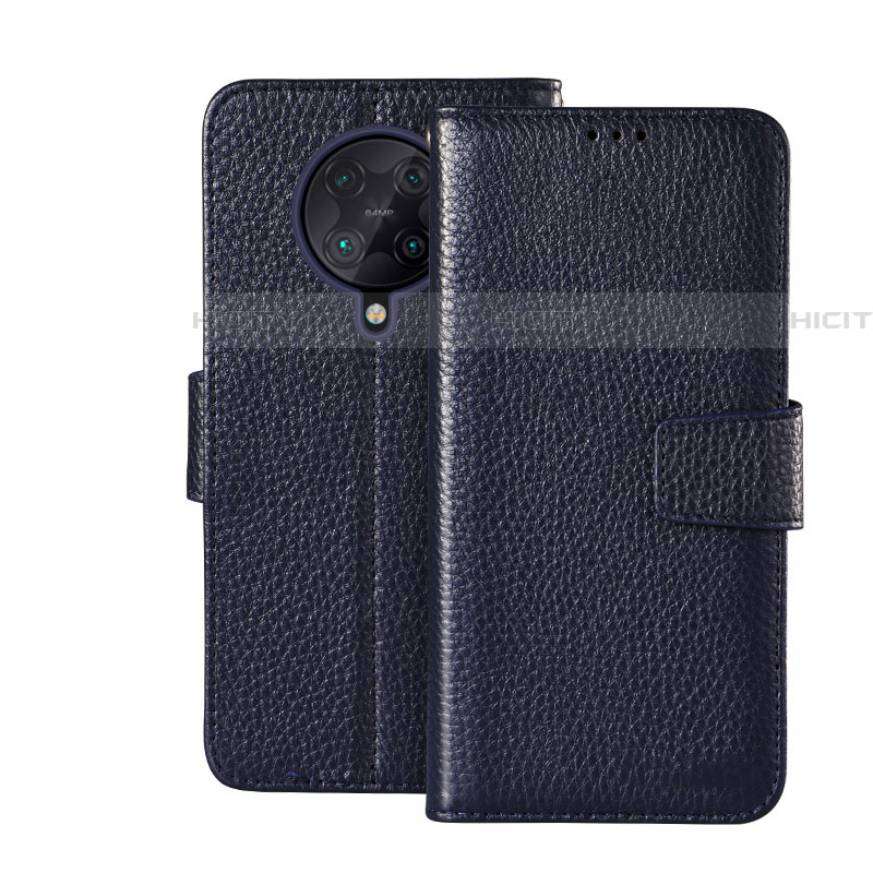 Coque Portefeuille Livre Cuir Etui Clapet pour Xiaomi Poco F2 Pro Bleu Plus