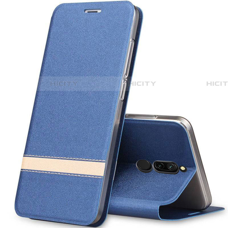 Coque Portefeuille Livre Cuir Etui Clapet pour Xiaomi Redmi 8 Bleu Plus