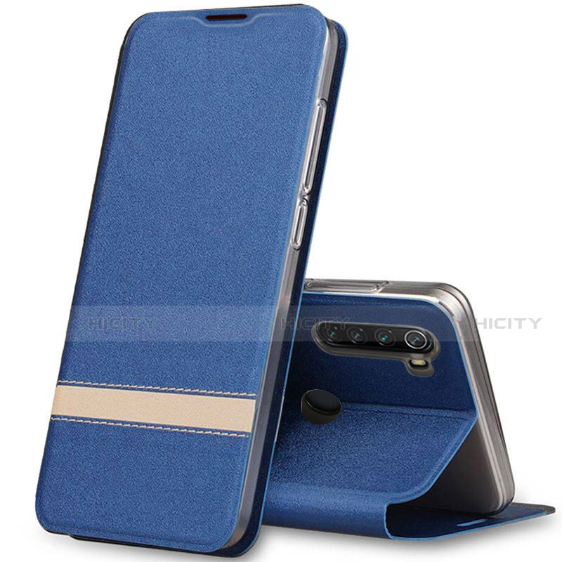 Coque Portefeuille Livre Cuir Etui Clapet pour Xiaomi Redmi Note 8 Bleu Plus