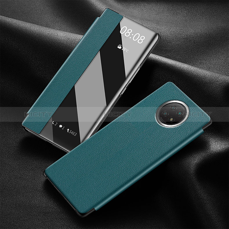 Coque Portefeuille Livre Cuir Etui Clapet pour Xiaomi Redmi Note 9 5G Vert Plus