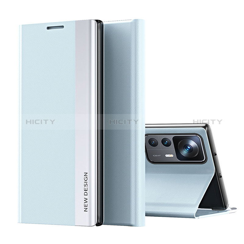 Coque Portefeuille Livre Cuir Etui Clapet Q01H pour Xiaomi Mi 12T 5G Bleu Ciel Plus