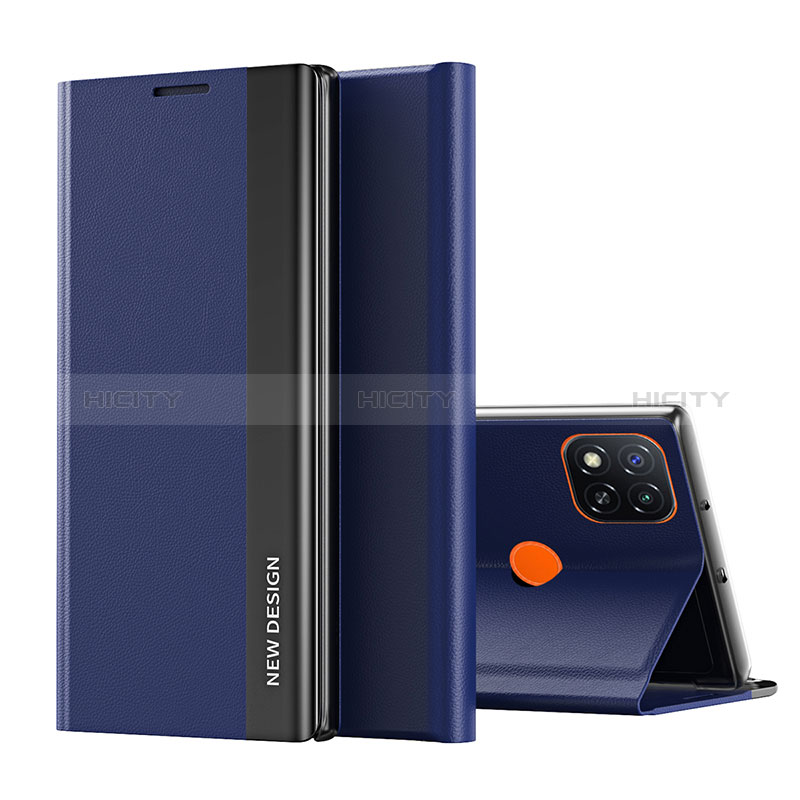 Coque Portefeuille Livre Cuir Etui Clapet Q01H pour Xiaomi Redmi 9C NFC Bleu Plus