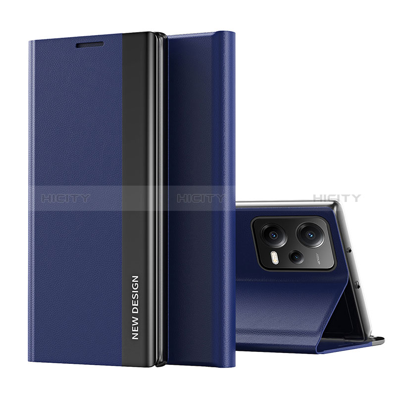 Coque Portefeuille Livre Cuir Etui Clapet Q01H pour Xiaomi Redmi Note 12 5G Bleu Plus