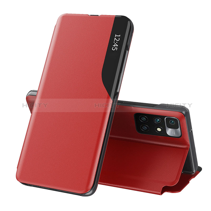 Coque Portefeuille Livre Cuir Etui Clapet Q02H pour Xiaomi Redmi 10 4G Rouge Plus