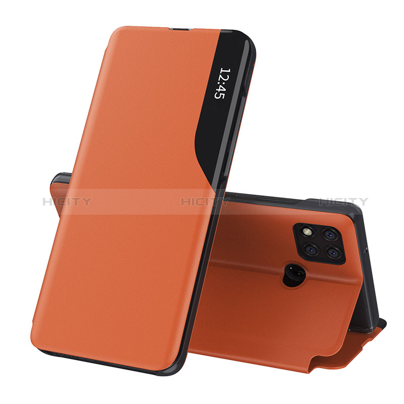 Coque Portefeuille Livre Cuir Etui Clapet Q02H pour Xiaomi Redmi 9 India Orange Plus