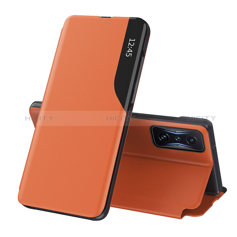 Coque Portefeuille Livre Cuir Etui Clapet Q02H pour Xiaomi Redmi K50 Gaming 5G Orange Plus