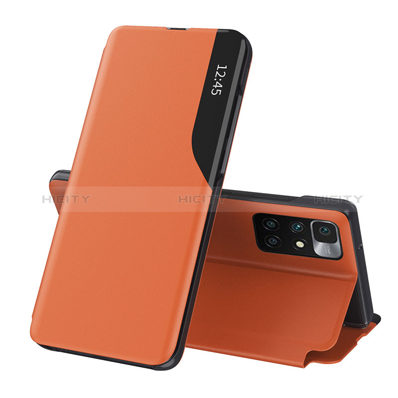 Coque Portefeuille Livre Cuir Etui Clapet Q02H pour Xiaomi Redmi Note 11 4G (2021) Orange Plus