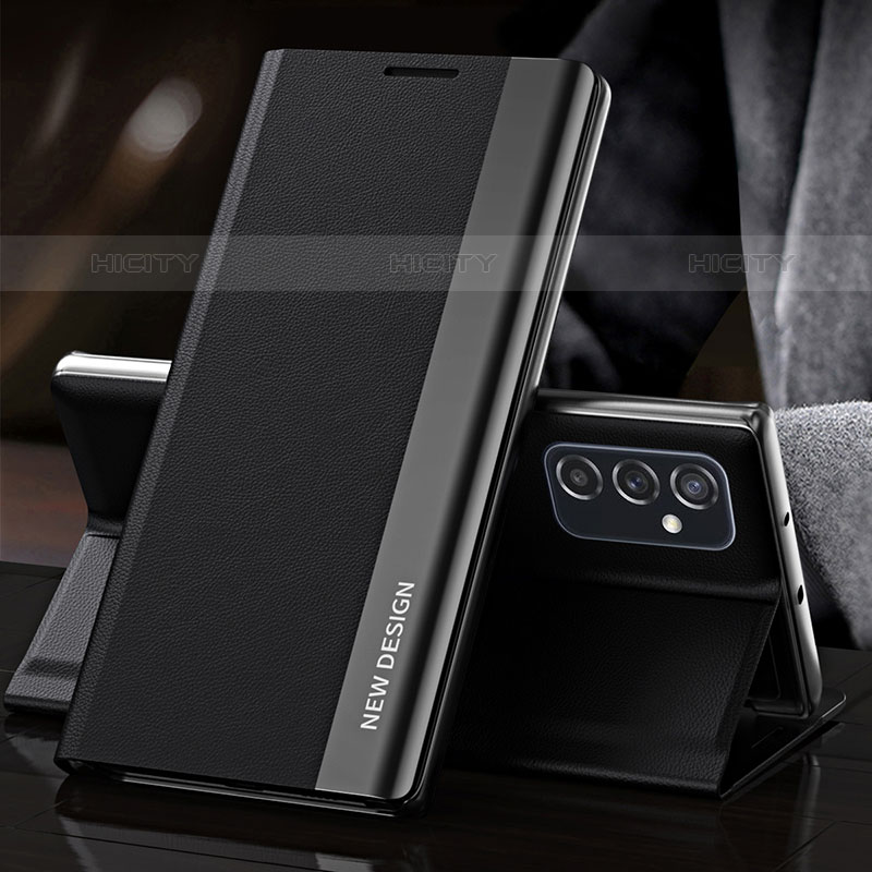 Coque Portefeuille Livre Cuir Etui Clapet Q03H pour Samsung Galaxy M52 5G Noir Plus