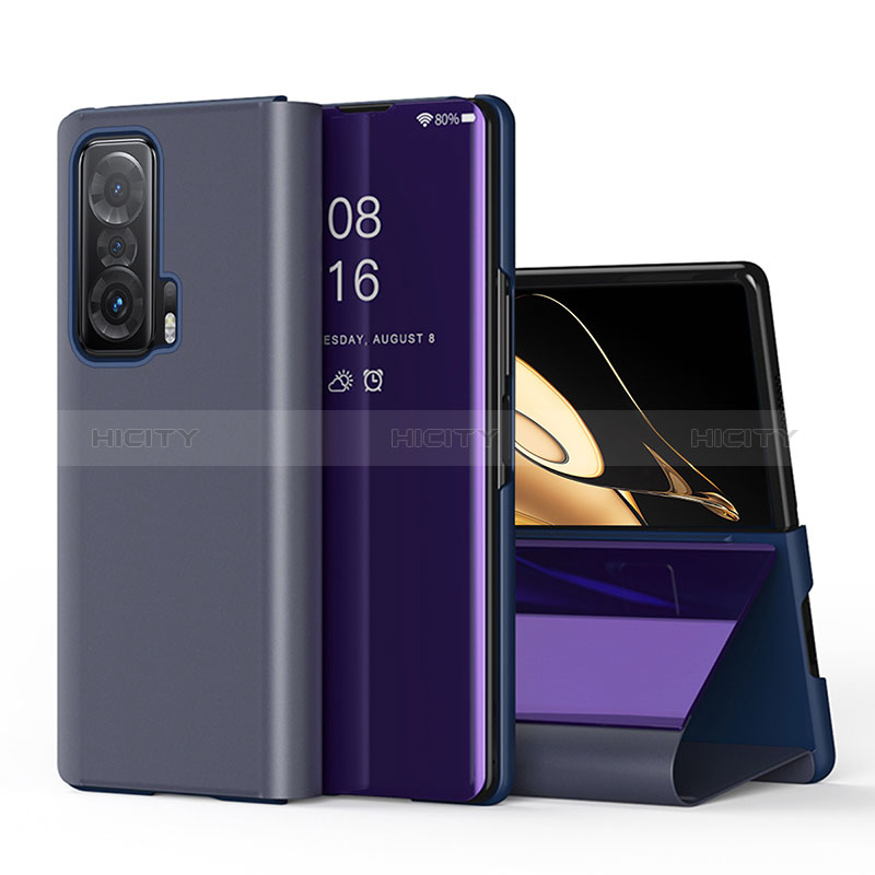 Coque Portefeuille Livre Cuir Etui Clapet QH1 pour Huawei Honor Magic V 5G Violet Plus