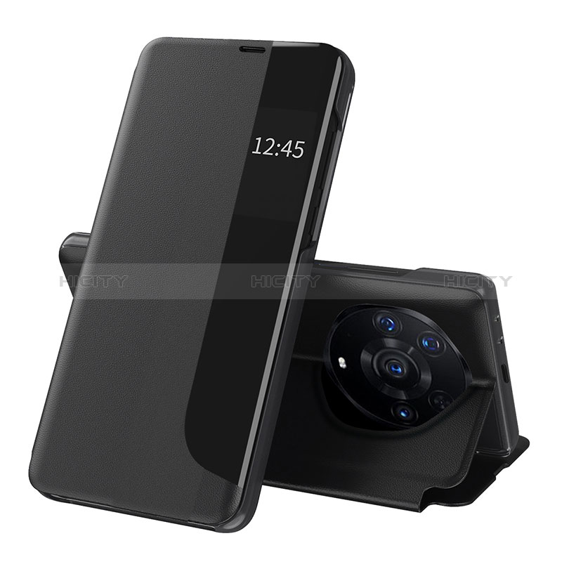 Coque Portefeuille Livre Cuir Etui Clapet QH1 pour Huawei Honor Magic3 Pro+ Plus 5G Noir Plus