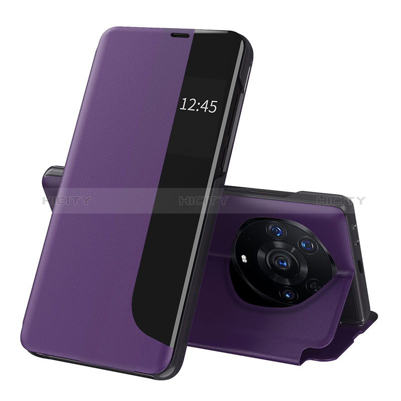 Coque Portefeuille Livre Cuir Etui Clapet QH1 pour Huawei Honor Magic3 Pro+ Plus 5G Violet Plus