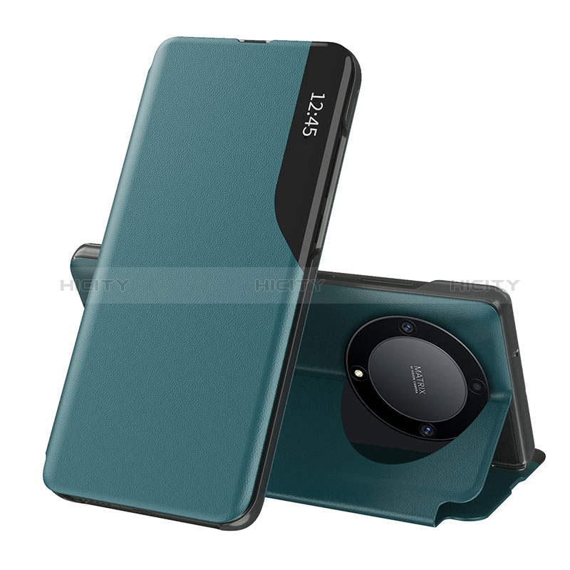 Coque Portefeuille Livre Cuir Etui Clapet QH1 pour Huawei Honor Magic6 Lite 5G Vert Plus