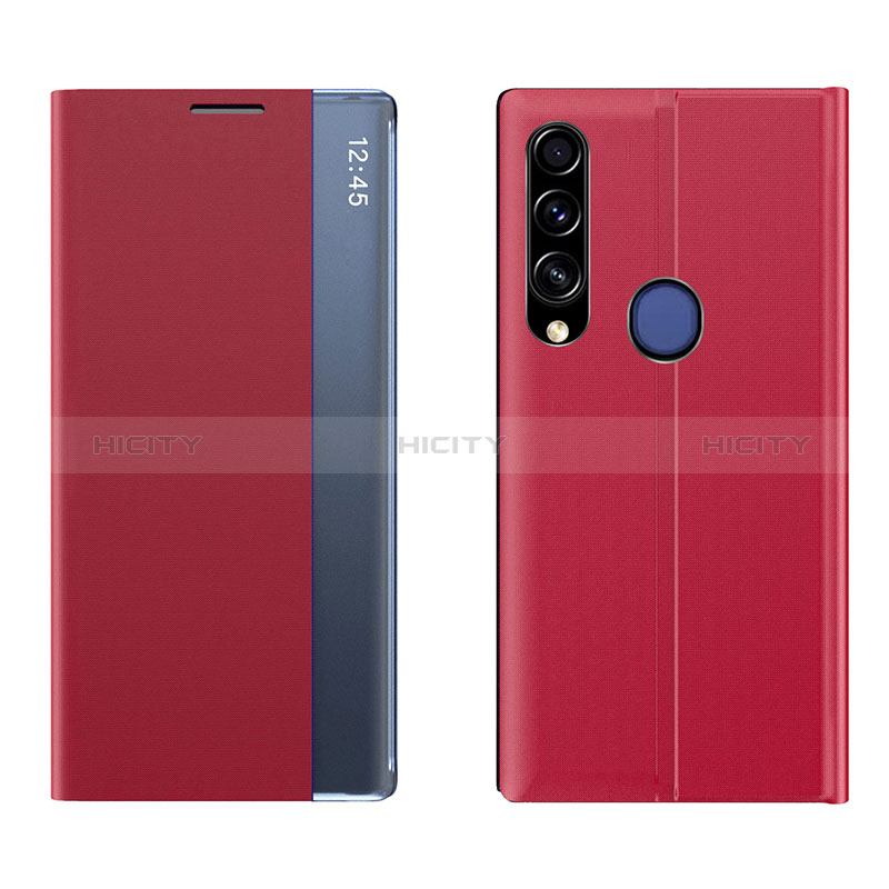 Coque Portefeuille Livre Cuir Etui Clapet QH1 pour Huawei Y7p Rouge Plus