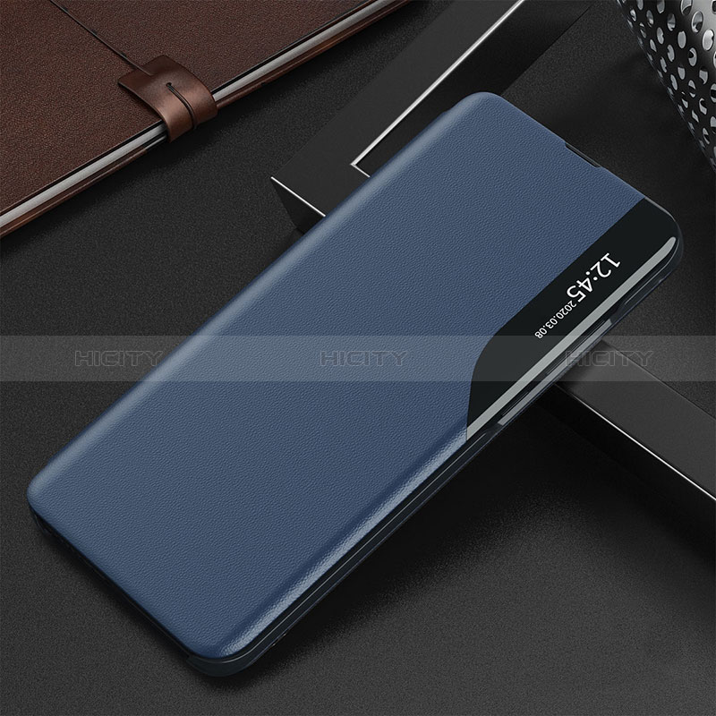 Coque Portefeuille Livre Cuir Etui Clapet QH1 pour Realme C31 Bleu Plus