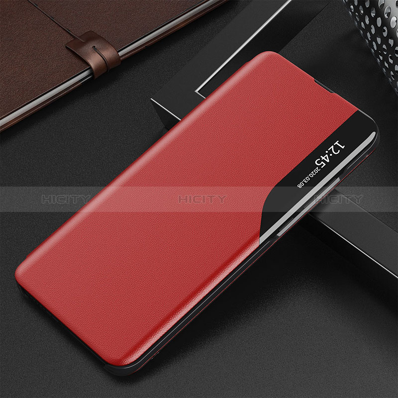 Coque Portefeuille Livre Cuir Etui Clapet QH1 pour Realme C31 Rouge Plus