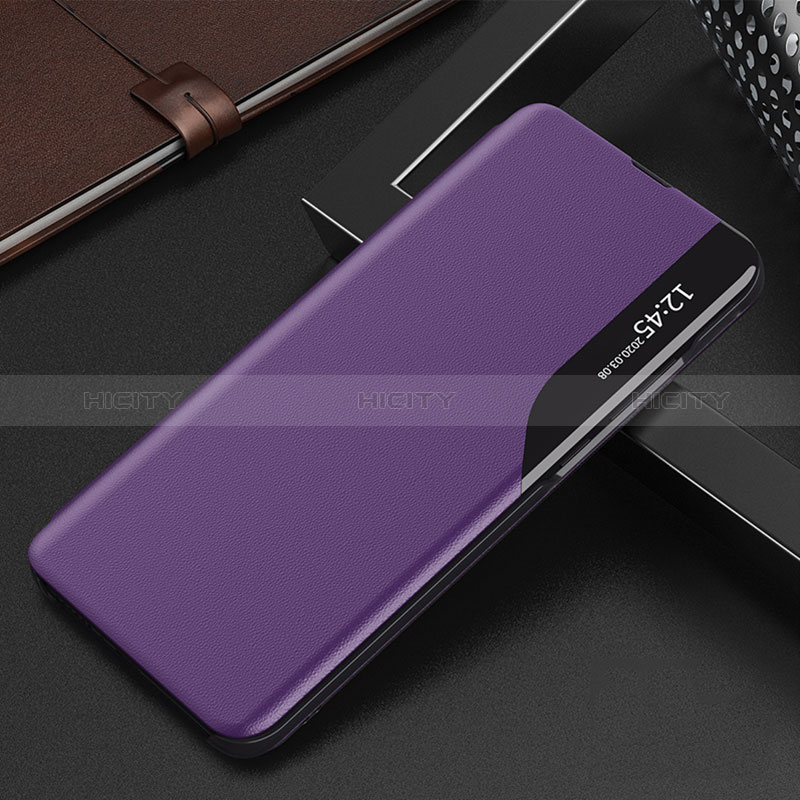 Coque Portefeuille Livre Cuir Etui Clapet QH1 pour Realme C31 Violet Plus