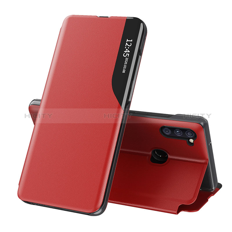 Coque Portefeuille Livre Cuir Etui Clapet QH1 pour Samsung Galaxy A11 Rouge Plus