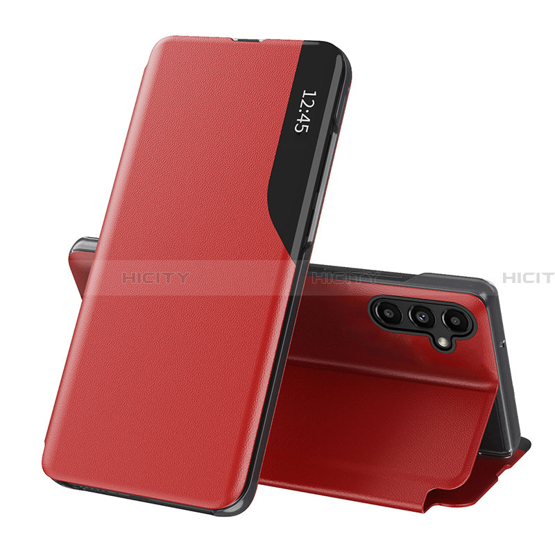 Coque Portefeuille Livre Cuir Etui Clapet QH1 pour Samsung Galaxy A14 4G Rouge Plus