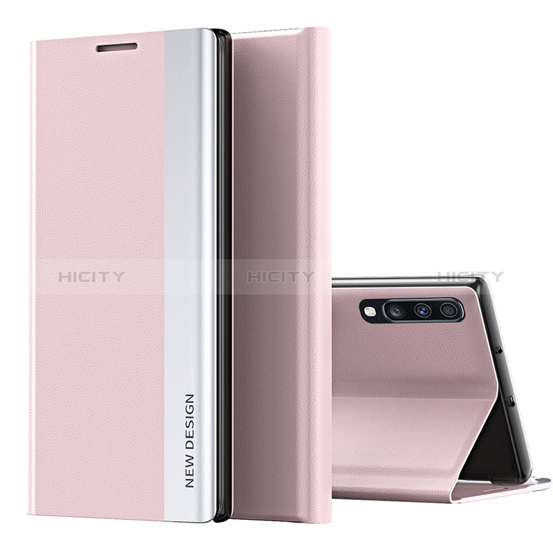 Coque Portefeuille Livre Cuir Etui Clapet QH1 pour Samsung Galaxy A70S Or Rose Plus