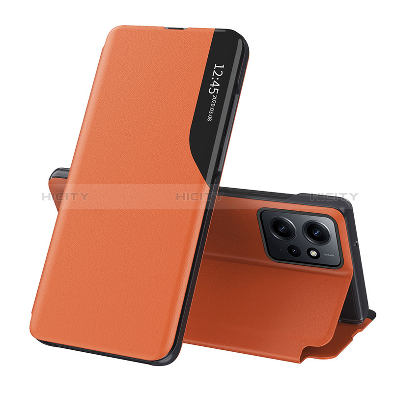 Coque Portefeuille Livre Cuir Etui Clapet QH1 pour Xiaomi Redmi Note 12 4G Orange Plus