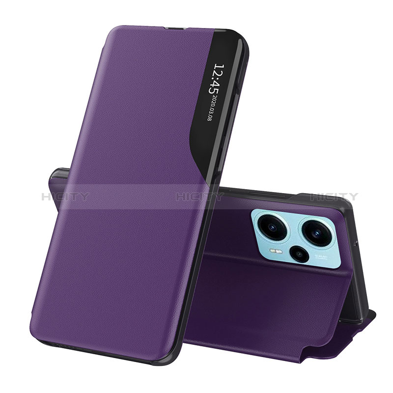 Coque Portefeuille Livre Cuir Etui Clapet QH1 pour Xiaomi Redmi Note 12 Turbo 5G Violet Plus