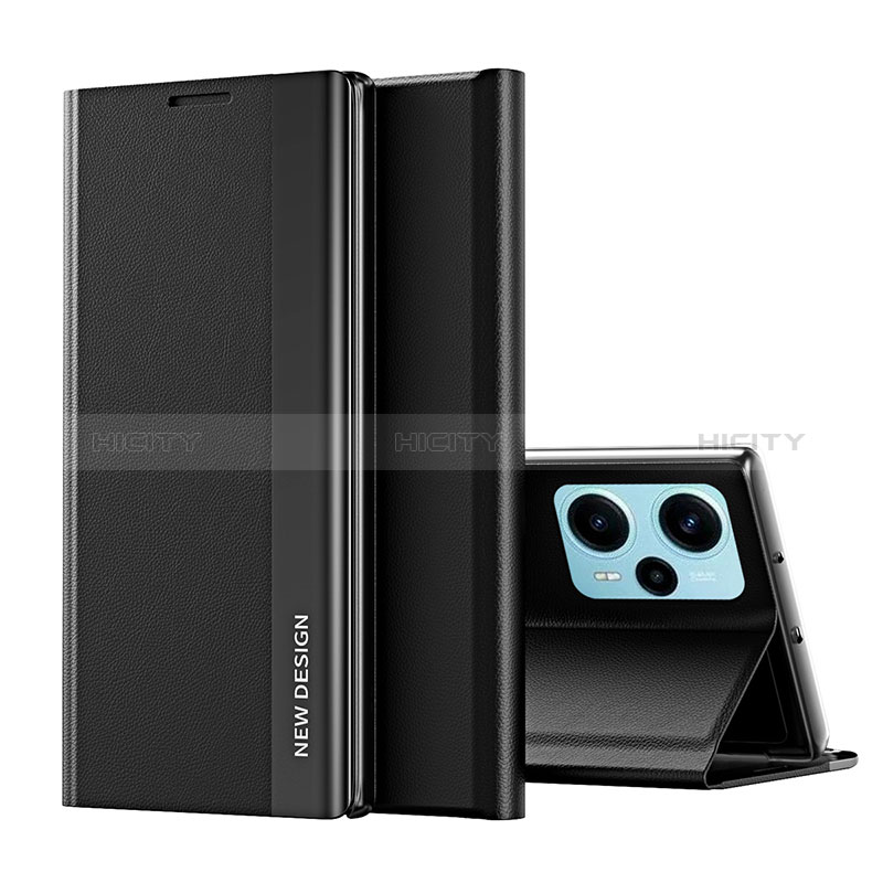 Coque Portefeuille Livre Cuir Etui Clapet QH2 pour Xiaomi Poco F5 5G Noir Plus