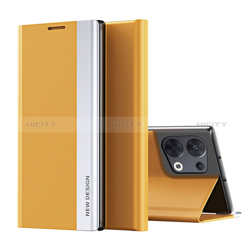 Coque Portefeuille Livre Cuir Etui Clapet QH2 pour Xiaomi Redmi Note 13 5G Jaune Plus