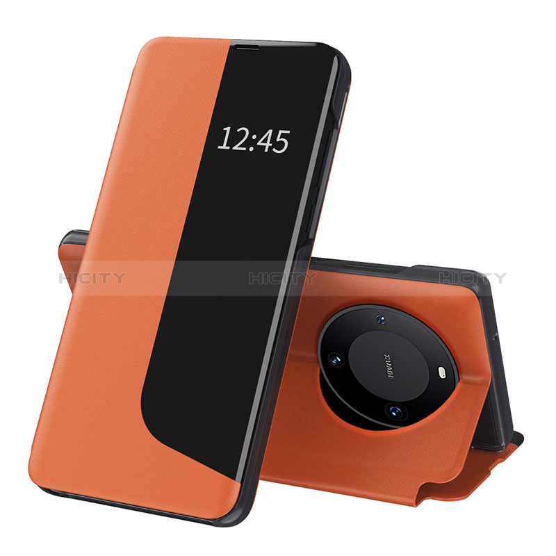 Coque Portefeuille Livre Cuir Etui Clapet QH3 pour Huawei Mate 60 Pro+ Plus Orange Plus