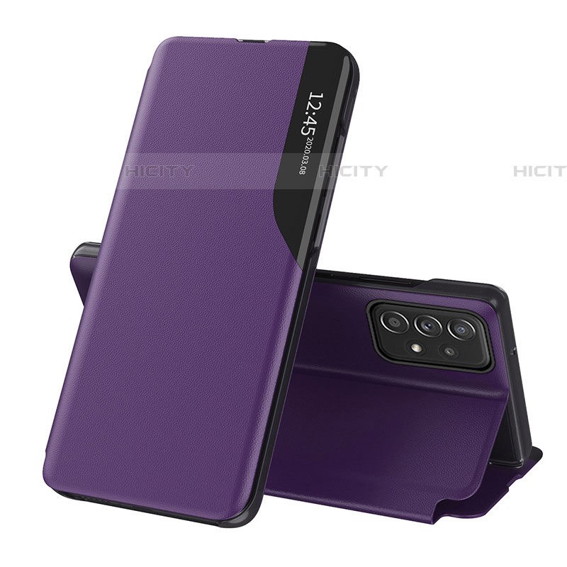 Coque Portefeuille Livre Cuir Etui Clapet QH3 pour Samsung Galaxy A53 5G Violet Plus