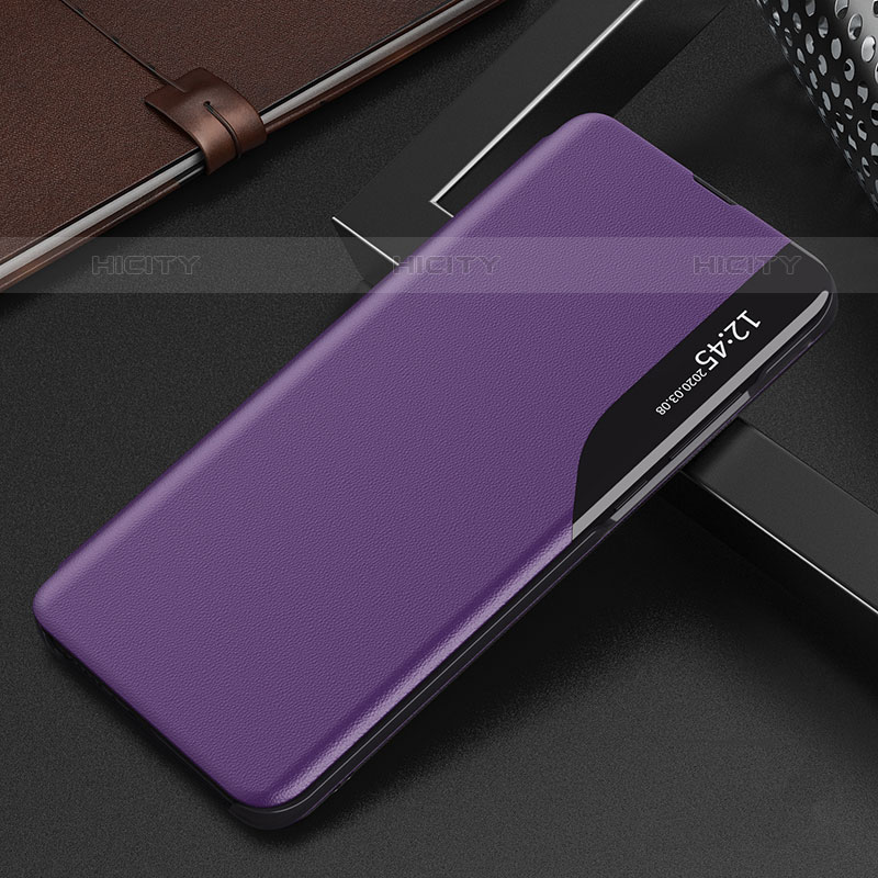 Coque Portefeuille Livre Cuir Etui Clapet QH3 pour Samsung Galaxy M52 5G Violet Plus