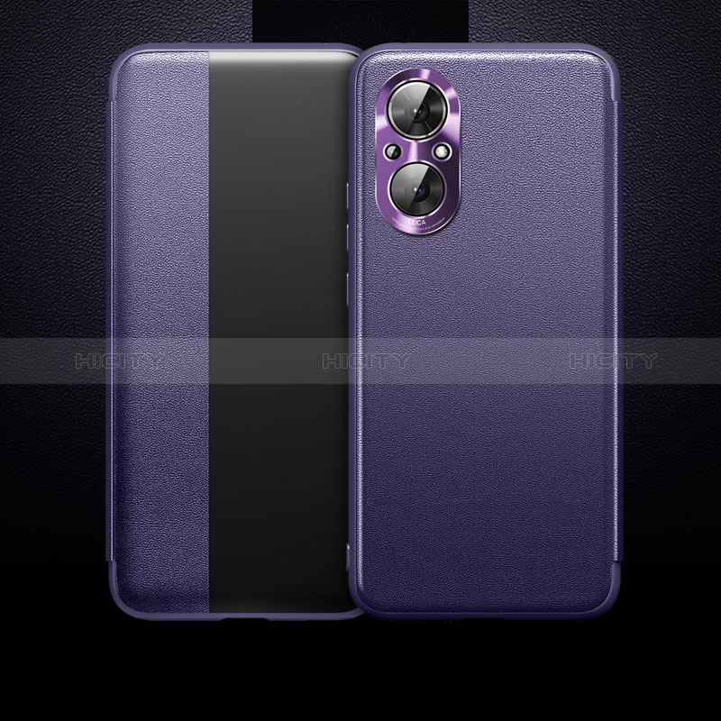 Coque Portefeuille Livre Cuir Etui Clapet QK1 pour Huawei Honor 50 SE 5G Violet Plus