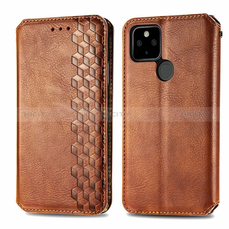 Coque Portefeuille Livre Cuir Etui Clapet S01D pour Google Pixel 5a 5G Plus