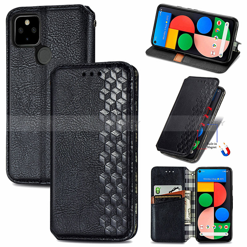 Coque Portefeuille Livre Cuir Etui Clapet S01D pour Google Pixel 5a 5G Plus