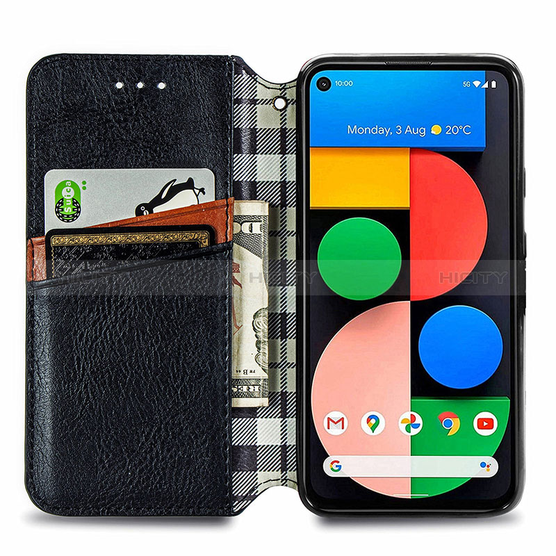 Coque Portefeuille Livre Cuir Etui Clapet S01D pour Google Pixel 5a 5G Plus