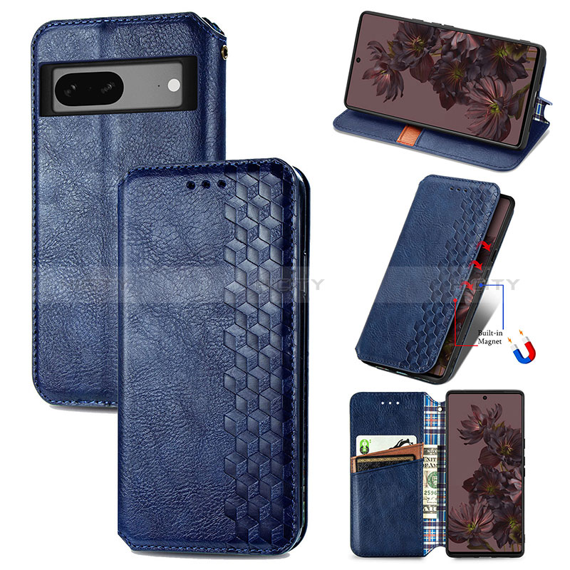 Coque Portefeuille Livre Cuir Etui Clapet S01D pour Google Pixel 7 5G Plus