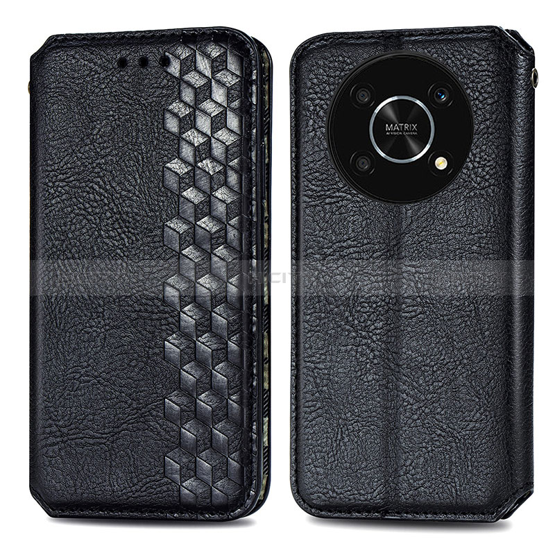 Coque Portefeuille Livre Cuir Etui Clapet S01D pour Huawei Enjoy 50 Pro Noir Plus