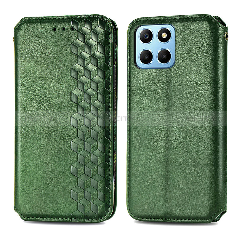 Coque Portefeuille Livre Cuir Etui Clapet S01D pour Huawei Honor 70 Lite 5G Vert Plus