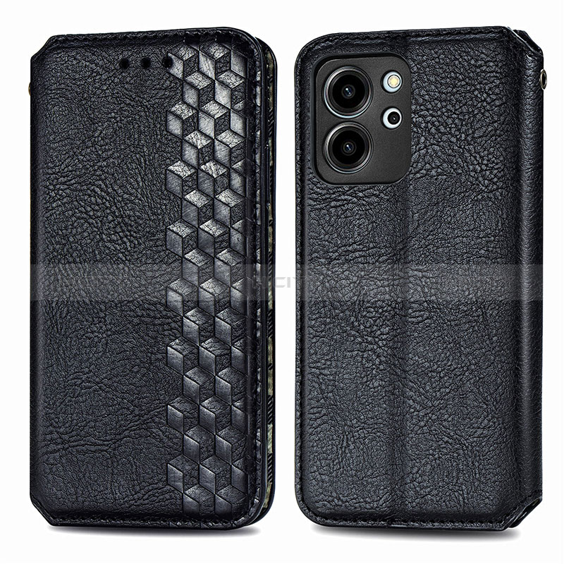 Coque Portefeuille Livre Cuir Etui Clapet S01D pour Huawei Honor 80 SE 5G Noir Plus