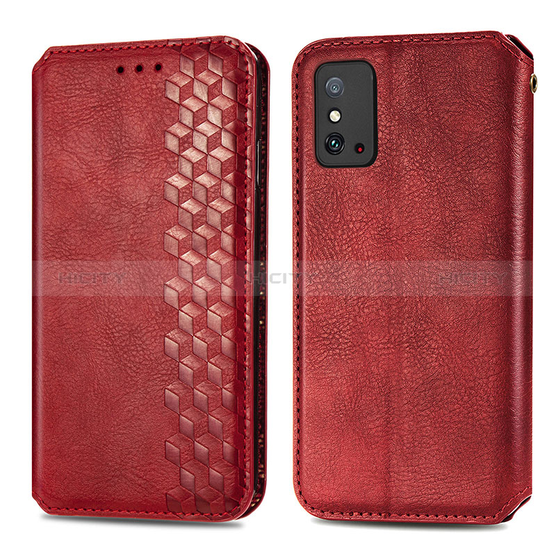 Coque Portefeuille Livre Cuir Etui Clapet S01D pour Huawei Honor X10 Max 5G Rouge Plus